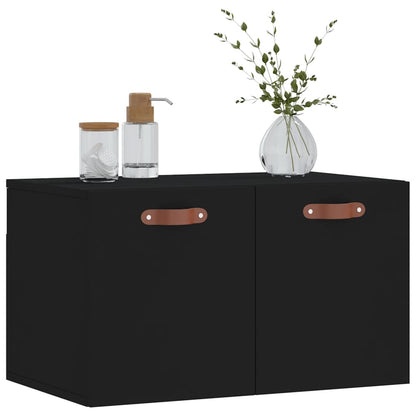 Mobile a Parete Nero 60x36,5x35 cm in Legno Multistrato - homemem39