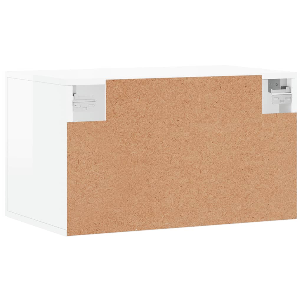 Armadietto a Muro Bianco Lucido 60x36,5x35 cm Legno Multistrato - homemem39