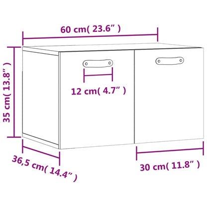 Mobile a Parete Grigio Sonoma 60x36,5x35cm in Legno Multistrato - homemem39