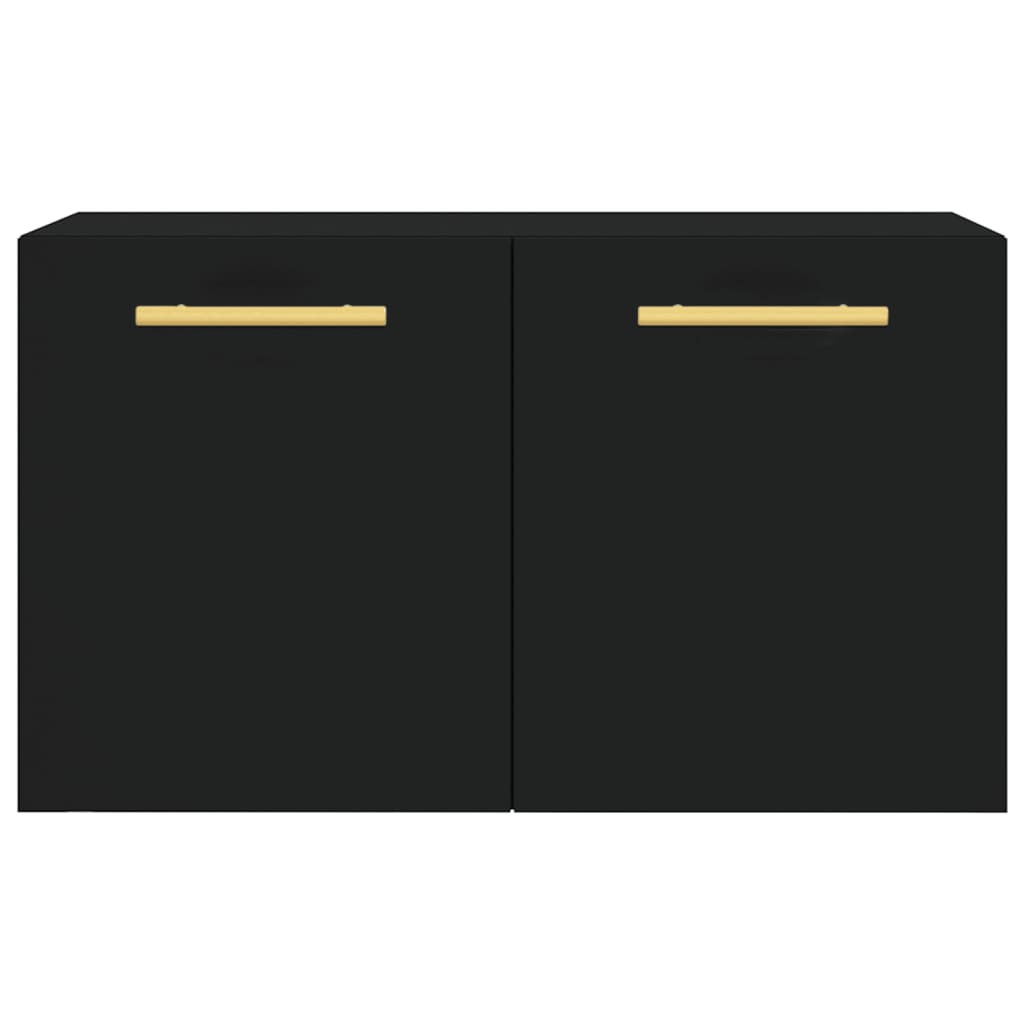 Mobile a Parete Nero 60x36,5x35 cm in Legno Multistrato - homemem39