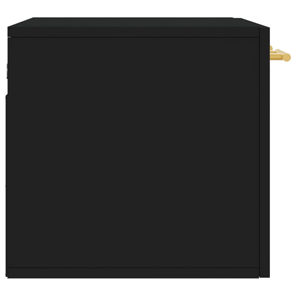 Mobile a Parete Nero 60x36,5x35 cm in Legno Multistrato - homemem39