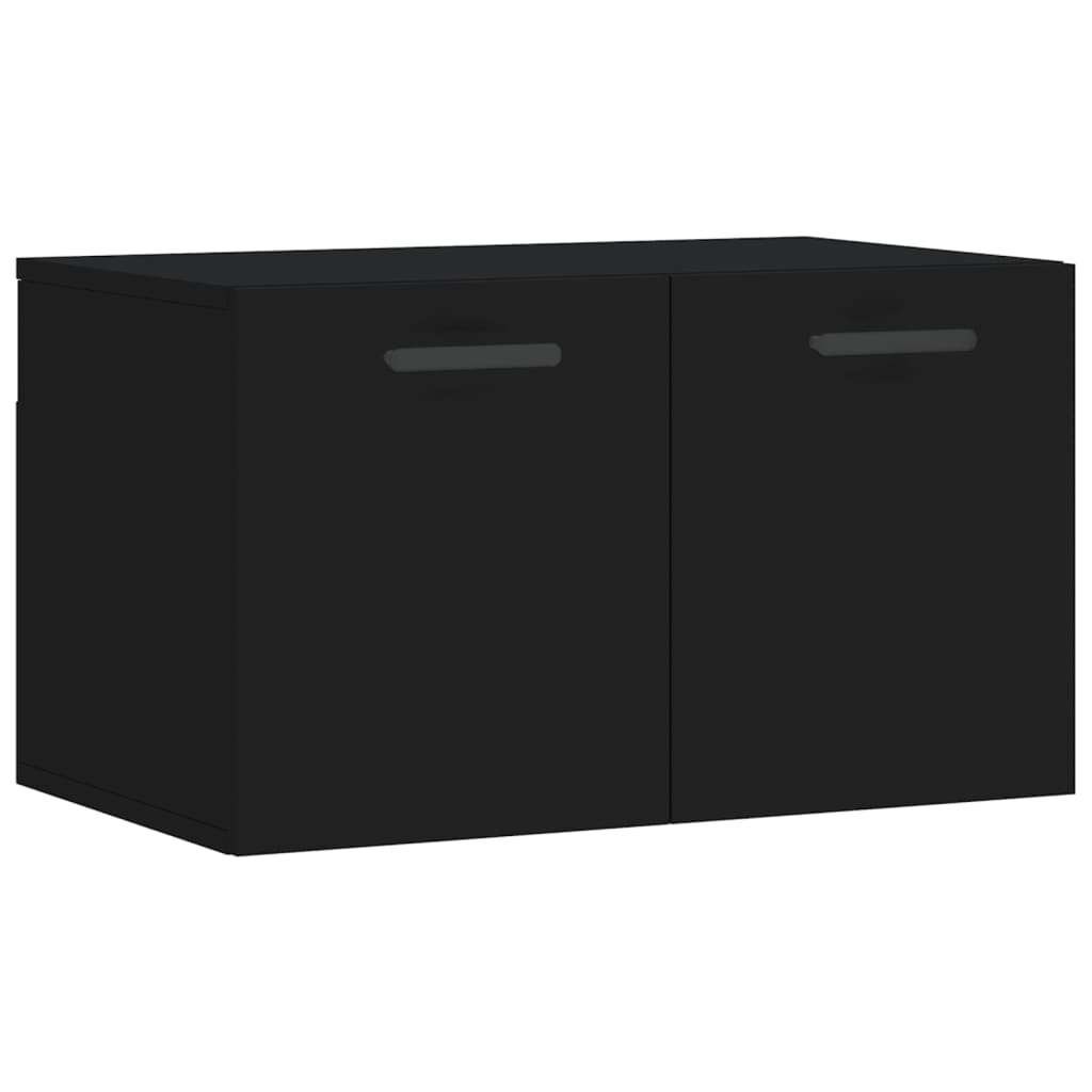 Mobile a Parete Nero 60x36,5x35 cm in Legno Multistrato - homemem39