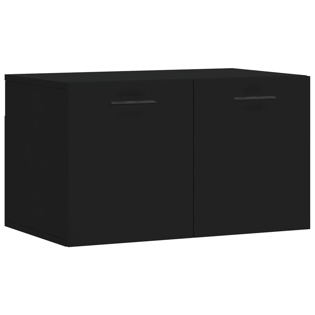 Mobile a Parete Nero 60x36,5x35 cm in Legno Multistrato - homemem39