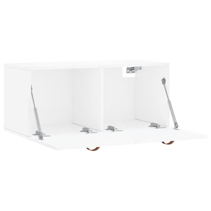 Mobile a Parete Bianco Lucido 80x36,5x35 cm Legno Multistrato - homemem39