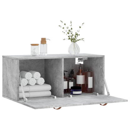 Mobile a Parete Grigio Cemento 80x36,5x35 cm Legno Multistrato - homemem39