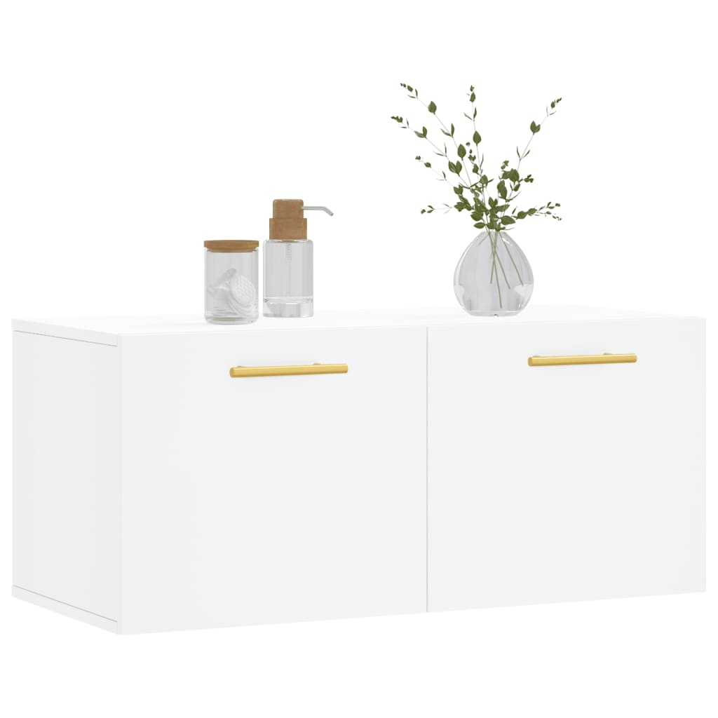 Mobile a Parete Bianco 80x36,5x35 cm in Legno Multistrato - homemem39