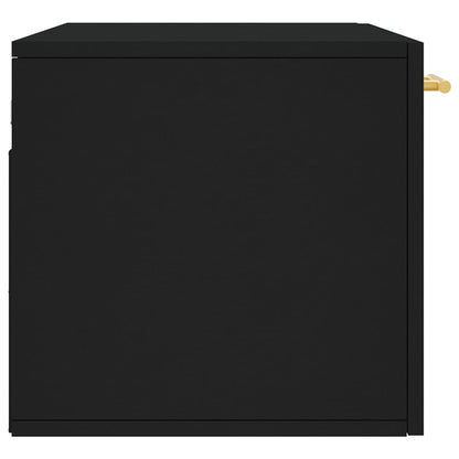 Mobile a Parete Nero 80x36,5x35 cm in Legno Multistrato - homemem39