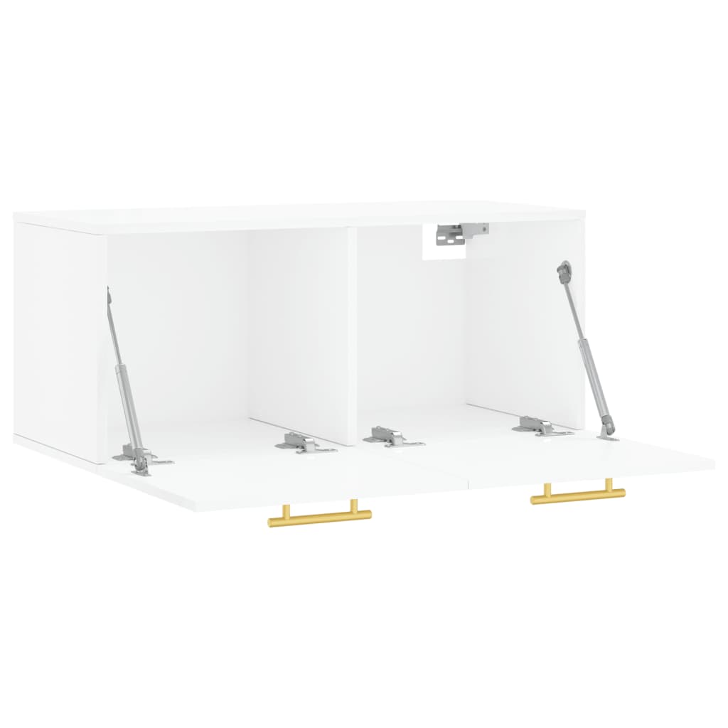 Mobile a Parete Bianco Lucido 80x36,5x35 cm Legno Multistrato - homemem39