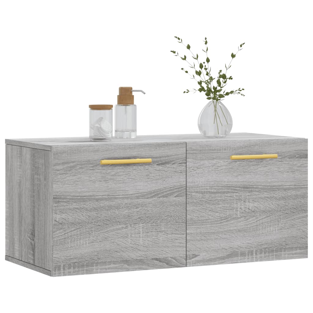 Mobile a Parete Grigio Sonoma 80x36,5x35cm in Legno Multistrato - homemem39