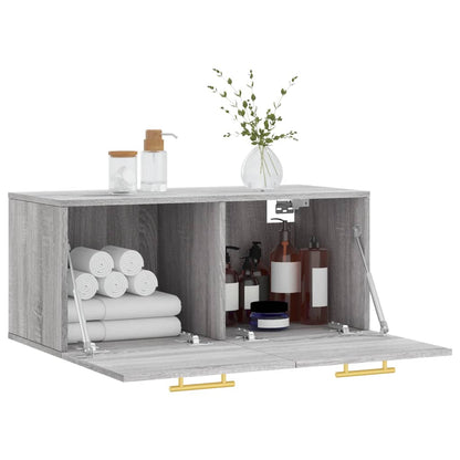 Mobile a Parete Grigio Sonoma 80x36,5x35cm in Legno Multistrato - homemem39