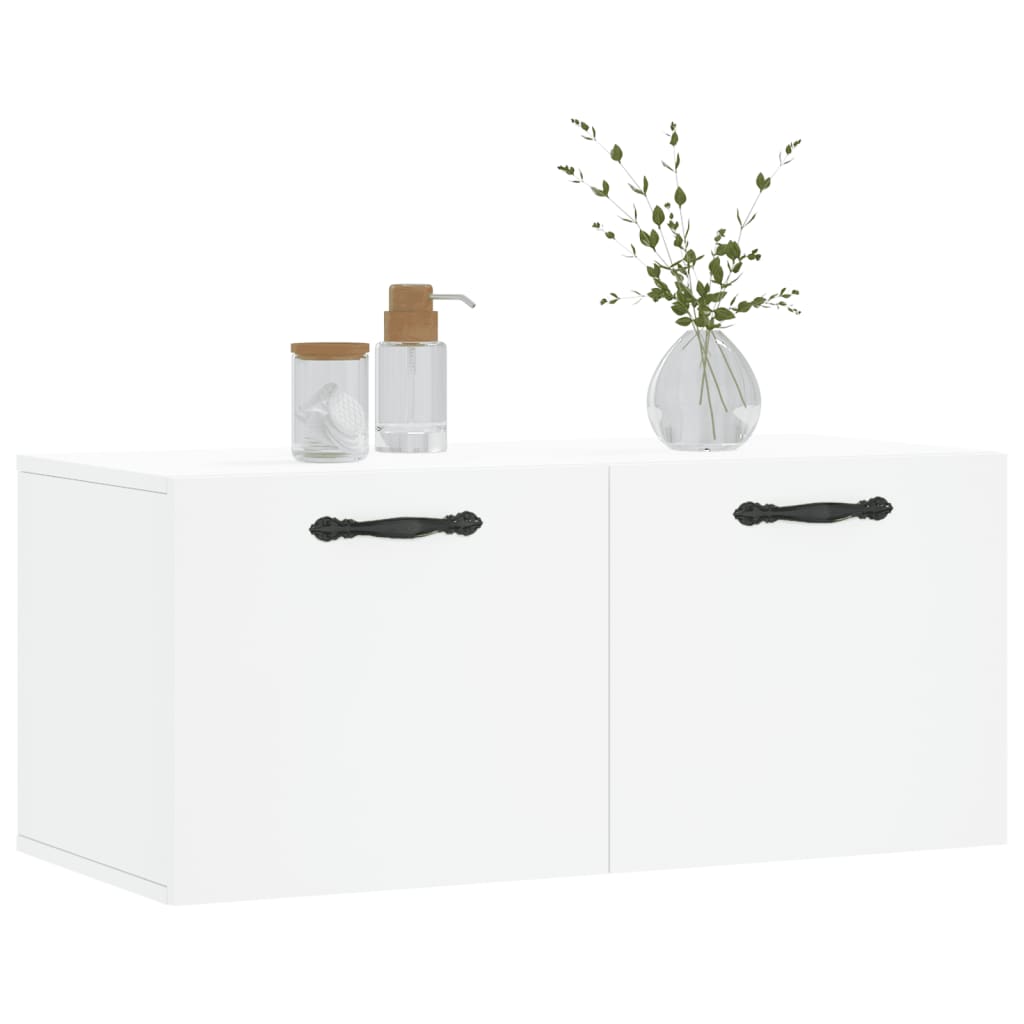 Mobile a Parete Bianco 80x36,5x35 cm in Legno Multistrato - homemem39