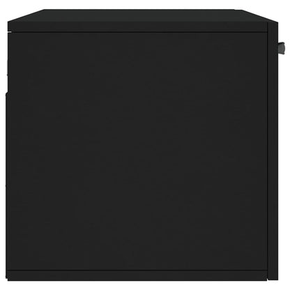 Mobile a Parete Nero 80x36,5x35 cm in Legno Multistrato - homemem39