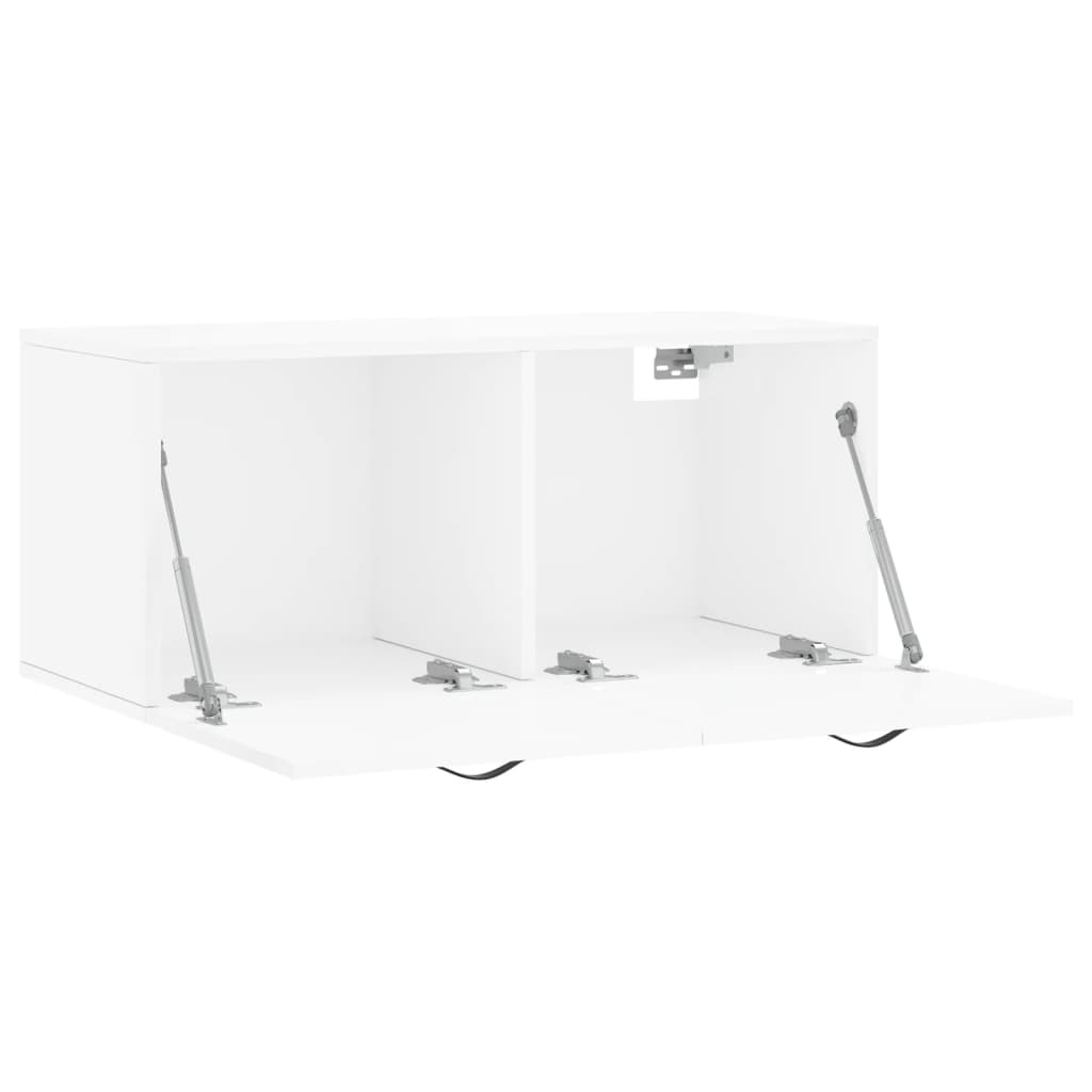 Mobile a Parete Bianco Lucido 80x36,5x35 cm Legno Multistrato - homemem39