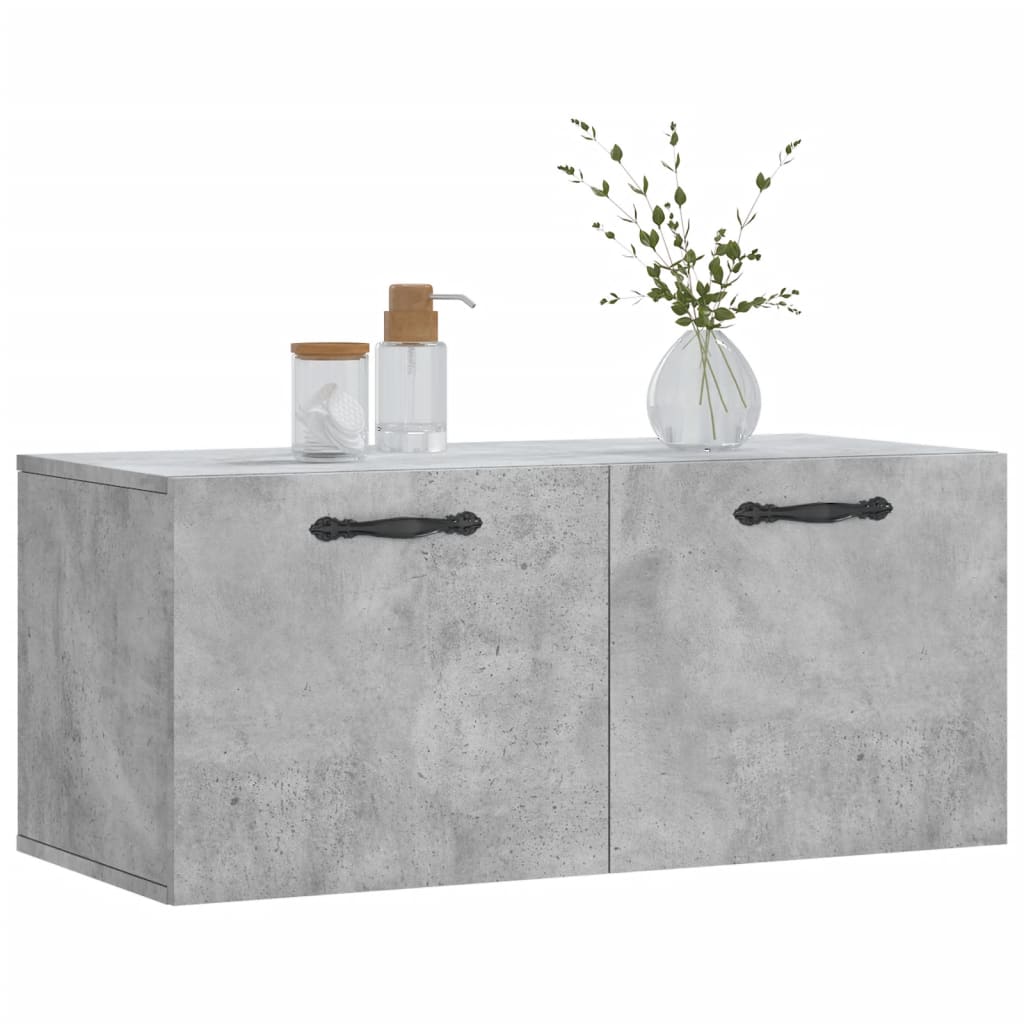 Mobile a Parete Grigio Cemento 80x36,5x35 cm Legno Multistrato - homemem39