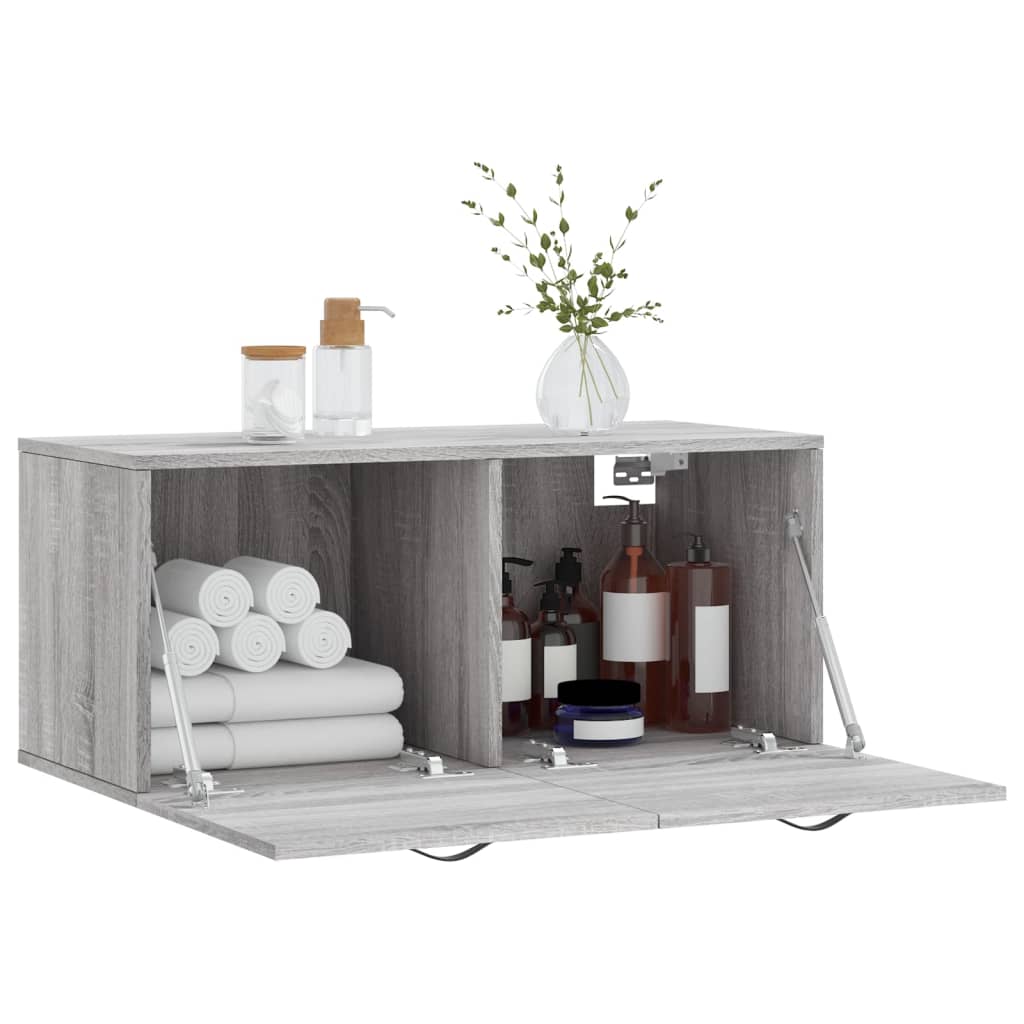 Mobile a Parete Grigio Sonoma 80x36,5x35cm in Legno Multistrato - homemem39