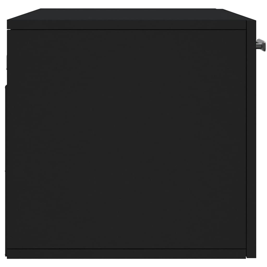 Mobile a Parete Nero 80x36,5x35 cm in Legno Multistrato - homemem39