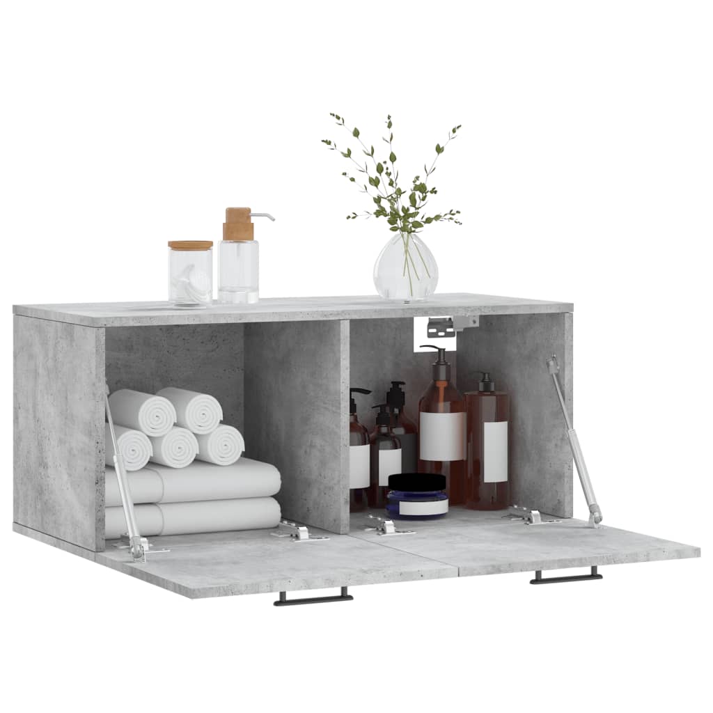 Mobile a Parete Grigio Cemento 80x36,5x35 cm Legno Multistrato - homemem39