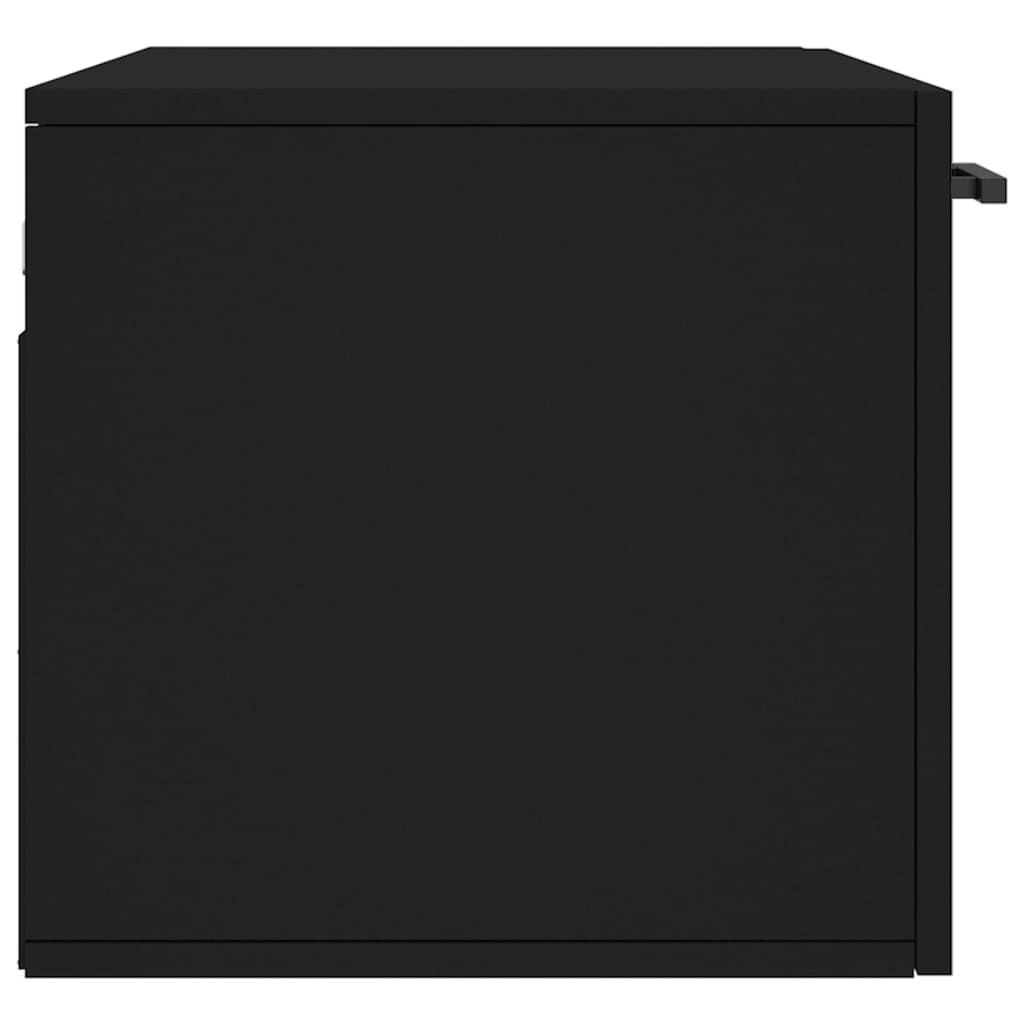 Mobile a Parete Nero 80x36,5x35 cm in Legno Multistrato - homemem39