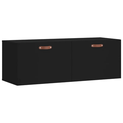 Mobile a Parete Nero 100x36,5x35 cm in Legno Multistrato - homemem39