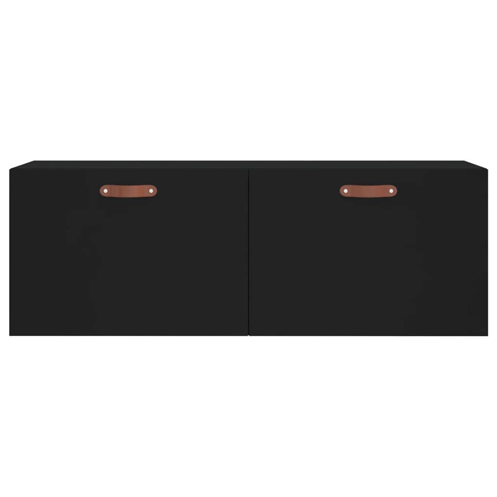 Mobile a Parete Nero 100x36,5x35 cm in Legno Multistrato - homemem39