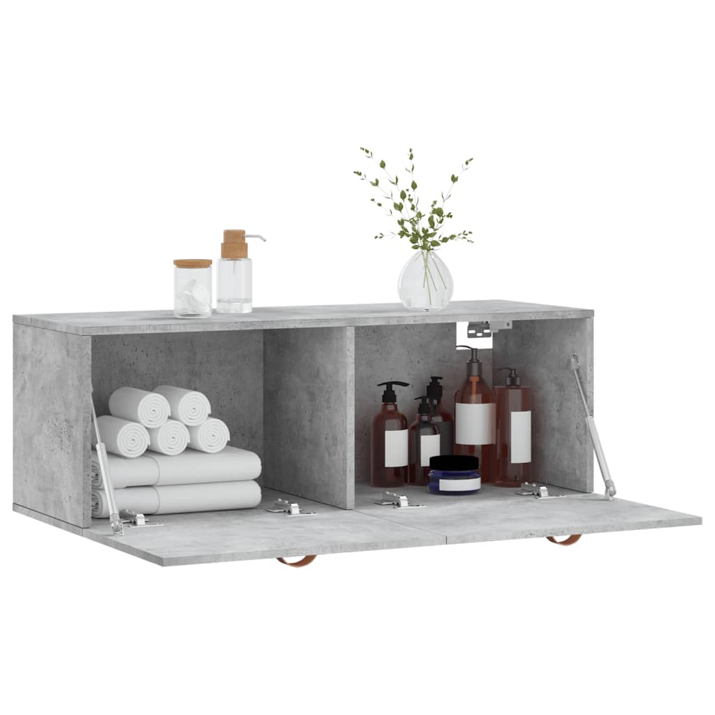 Mobile a Parete Grigio Cemento 100x36,5x35 cm Legno Multistrato - homemem39