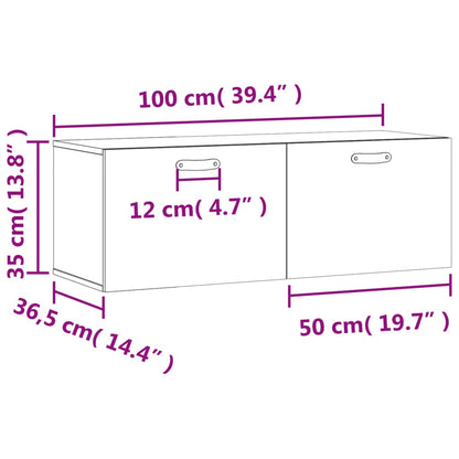 Mobile a Parete Rovere Marrone 100x36,5x35 cm Legno Multistrato - homemem39