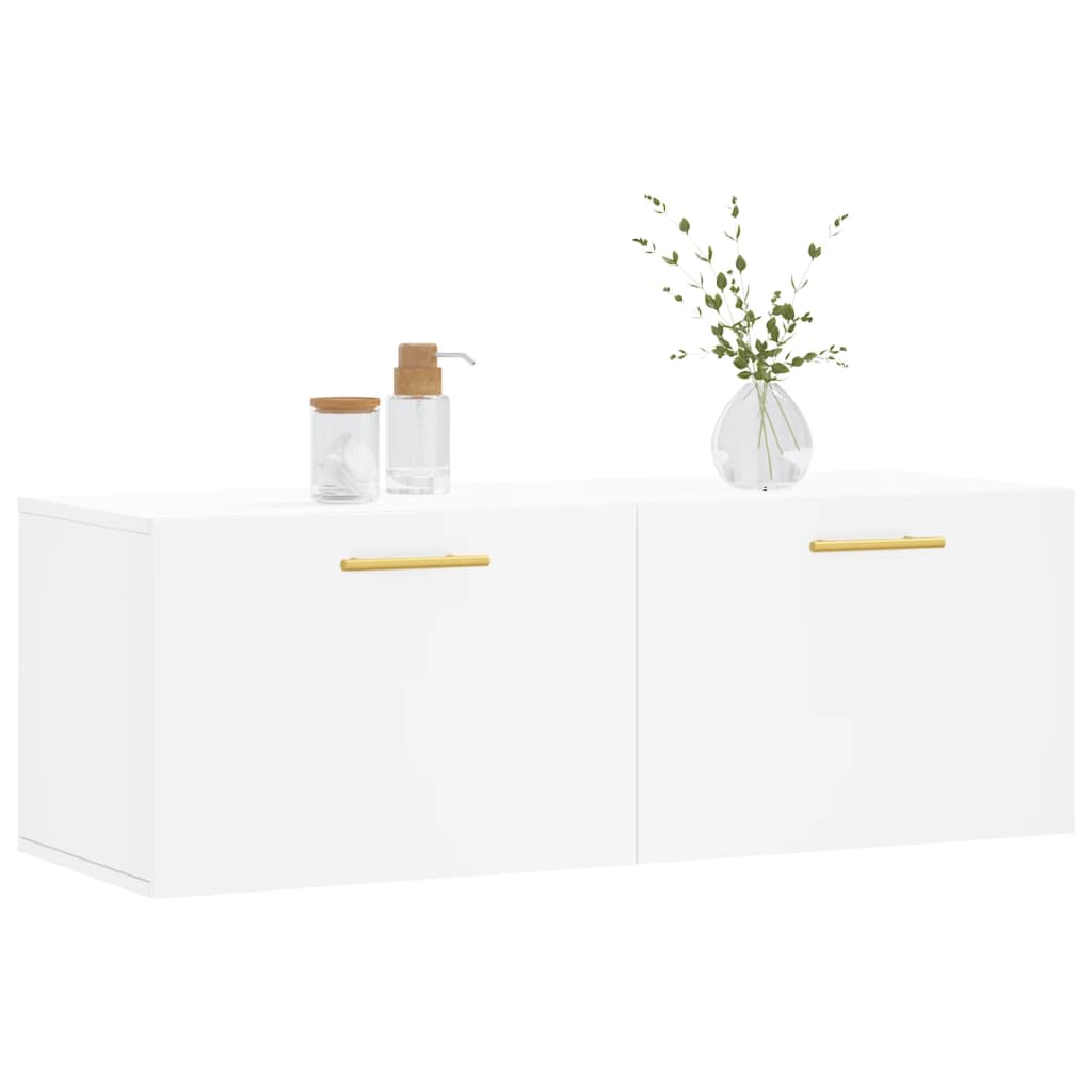 Mobile a Parete Bianco 100x36,5x35 cm in Legno Multistrato - homemem39