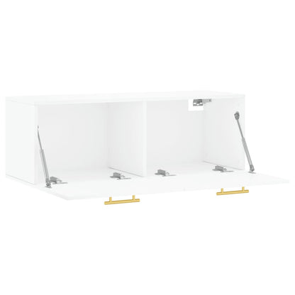 Mobile a Parete Bianco Lucido 100x36,5x35 cm Legno Multistrato - homemem39