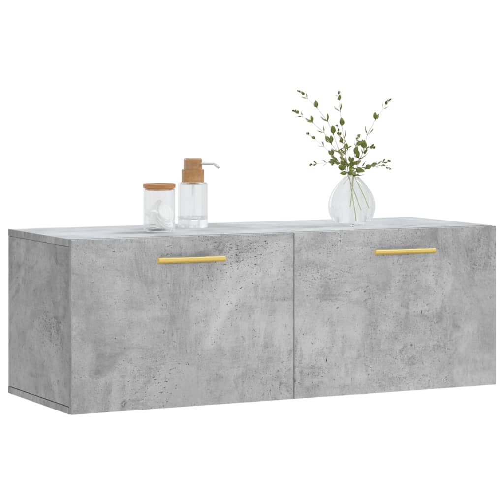 Mobile a Parete Grigio Cemento 100x36,5x35 cm Legno Multistrato - homemem39