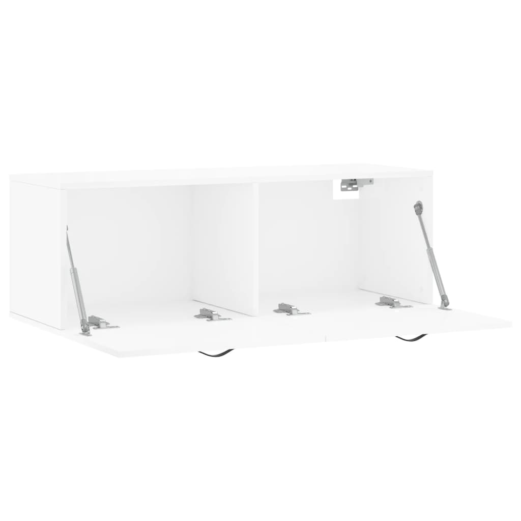 Mobile a Parete Bianco Lucido 100x36,5x35 cm Legno Multistrato - homemem39