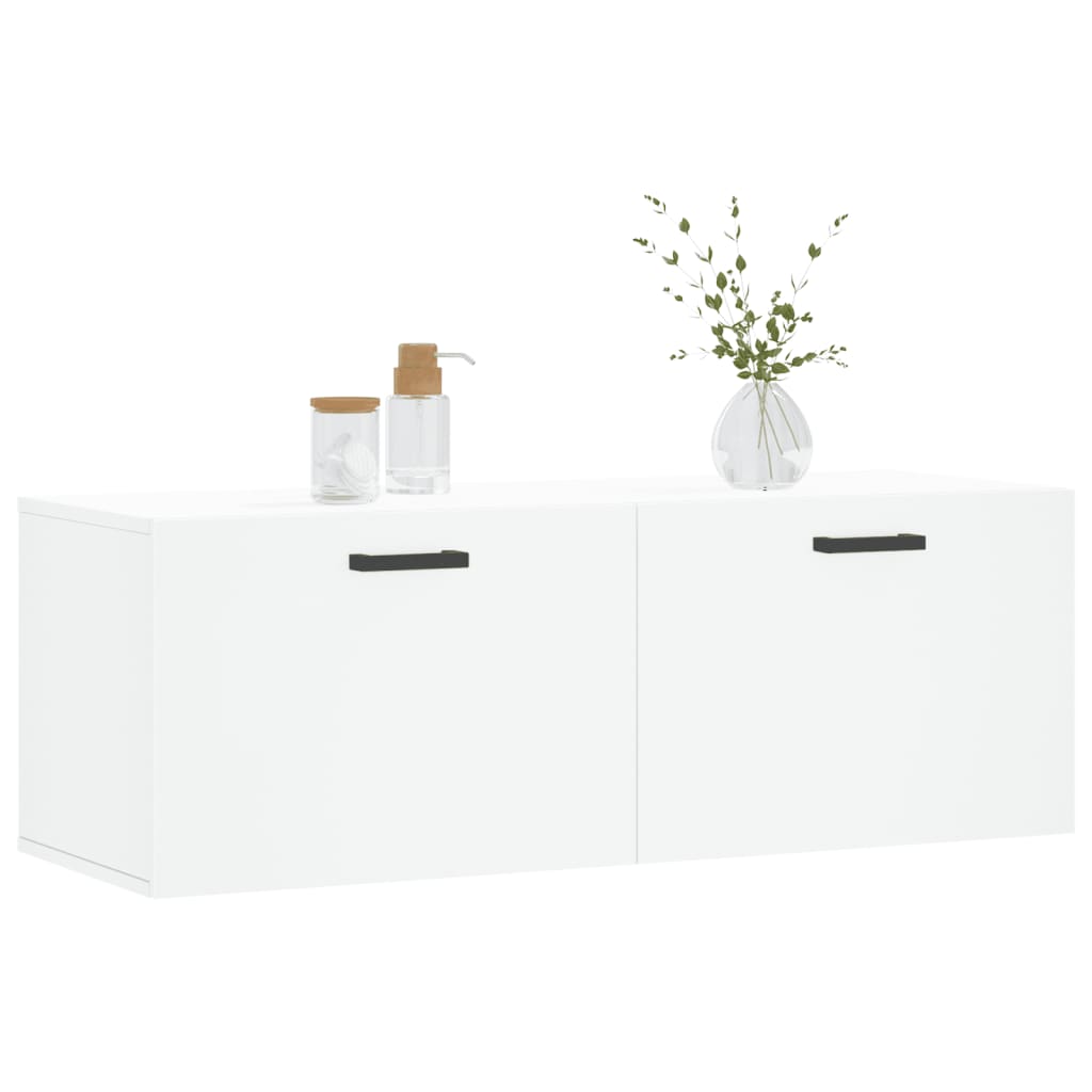 Mobile a Parete Bianco 100x36,5x35 cm in Legno Multistrato - homemem39