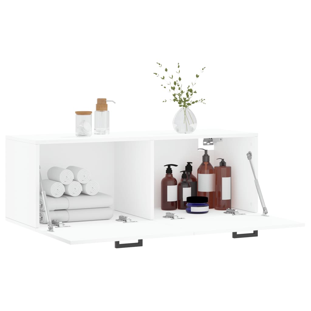 Mobile a Parete Bianco 100x36,5x35 cm in Legno Multistrato - homemem39