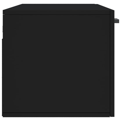 Mobile a Parete Nero 100x36,5x35 cm in Legno Multistrato - homemem39