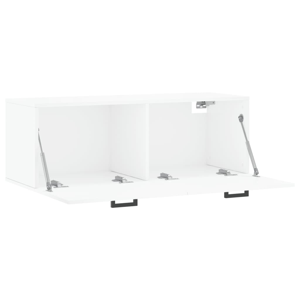 Mobile a Parete Bianco Lucido 100x36,5x35 cm Legno Multistrato - homemem39