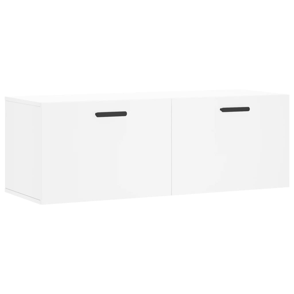 Mobile a Parete Bianco 100x36,5x35 cm in Legno Multistrato - homemem39