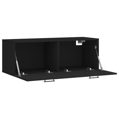 Mobile a Parete Nero 100x36,5x35 cm in Legno Multistrato - homemem39