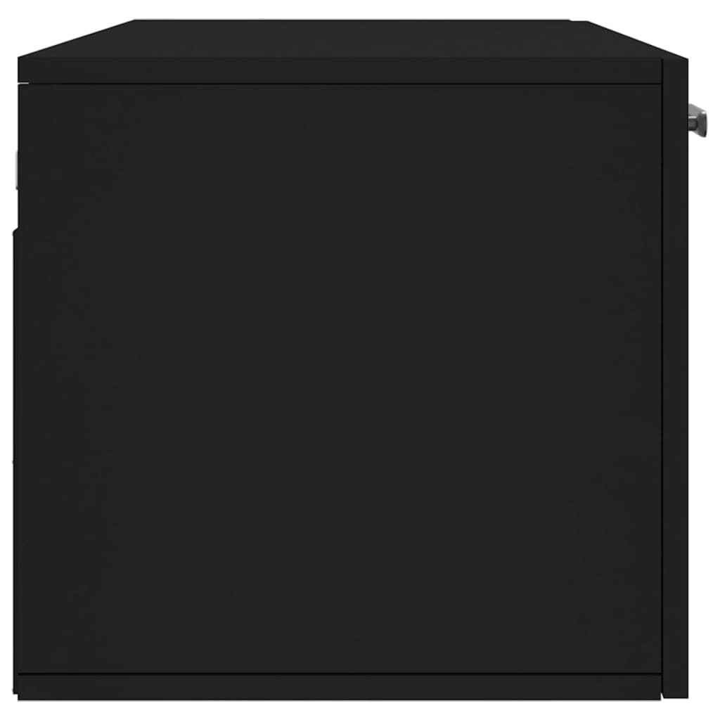 Mobile a Parete Nero 100x36,5x35 cm in Legno Multistrato - homemem39