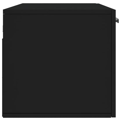 Mobile a Parete Nero 100x36,5x35 cm in Legno Multistrato - homemem39