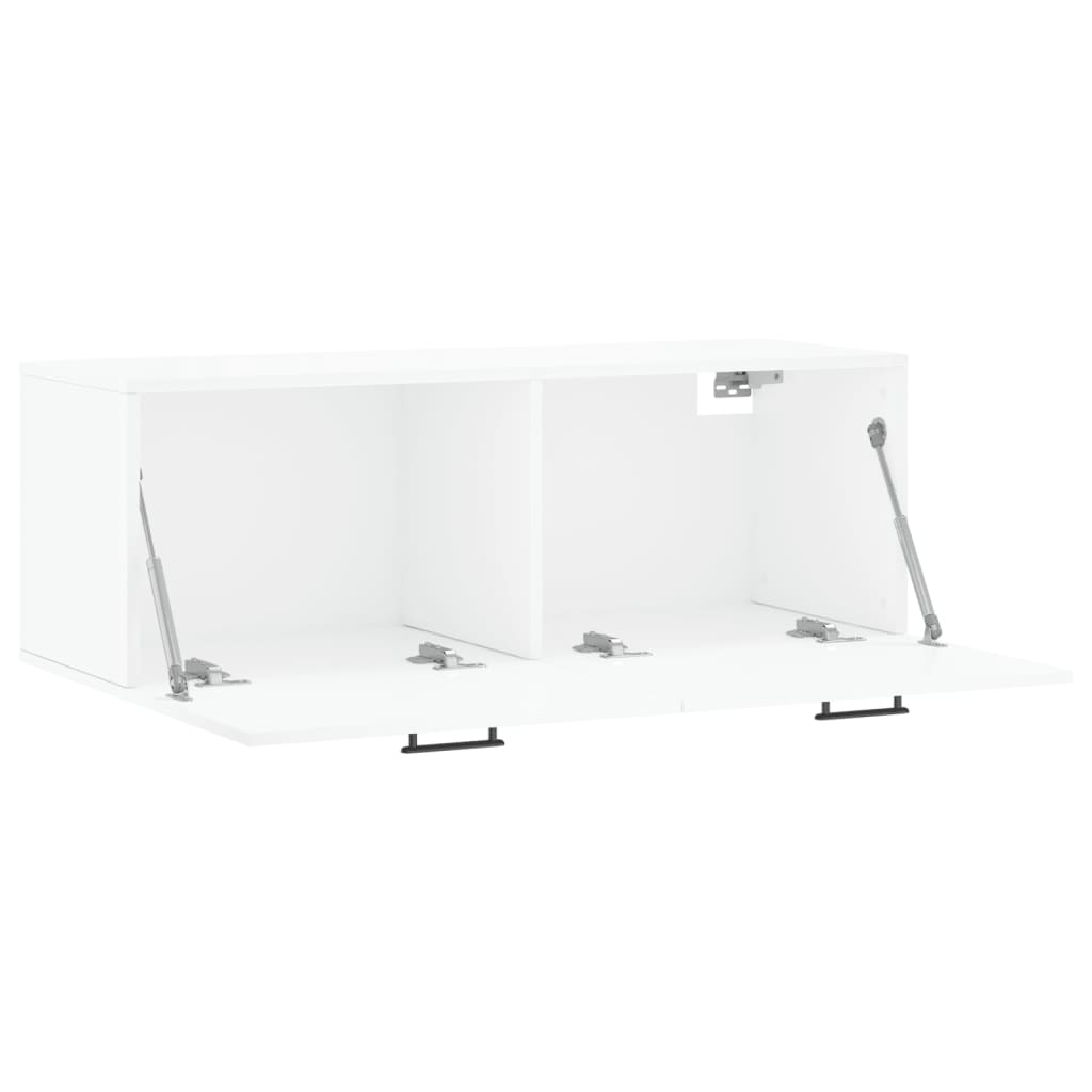 Mobile a Parete Bianco Lucido 100x36,5x35 cm Legno Multistrato - homemem39