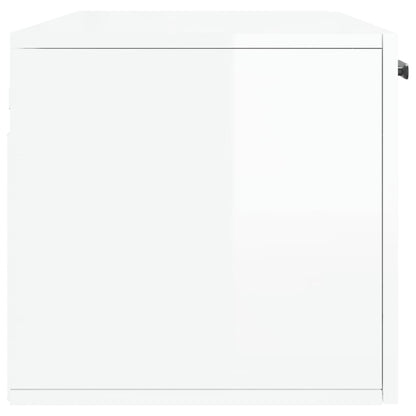 Mobile a Parete Bianco Lucido 100x36,5x35 cm Legno Multistrato - homemem39