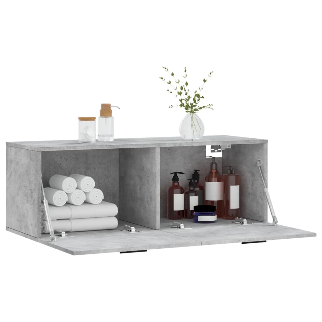 Mobile a Parete Grigio Cemento 100x36,5x35 cm Legno Multistrato - homemem39