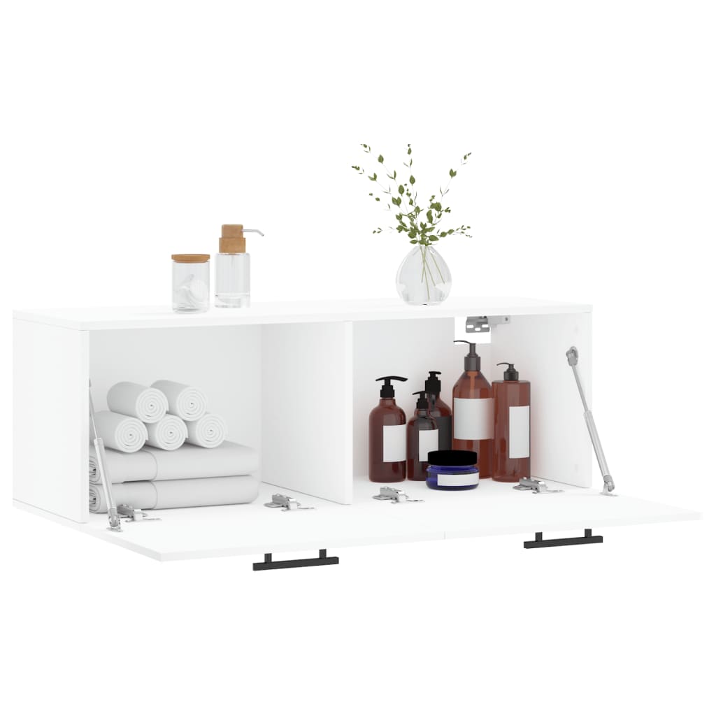 Mobile a Parete Bianco 100x36,5x35 cm in Legno Multistrato - homemem39