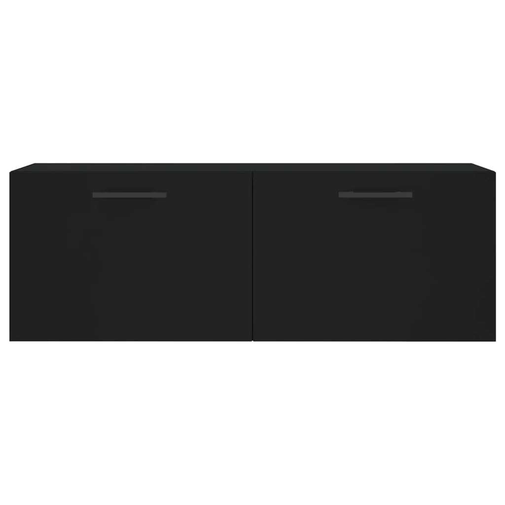 Mobile a Parete Nero 100x36,5x35 cm in Legno Multistrato - homemem39