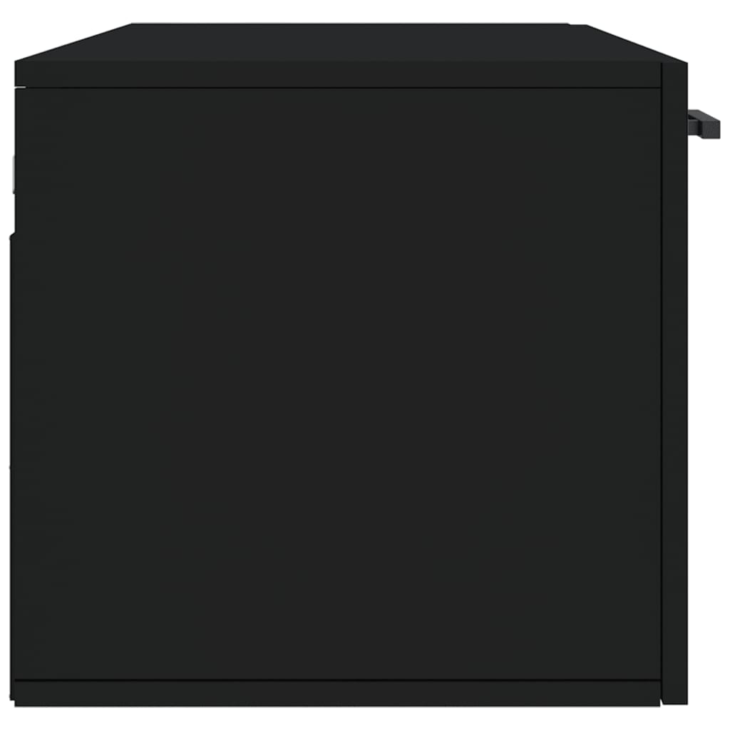 Mobile a Parete Nero 100x36,5x35 cm in Legno Multistrato - homemem39