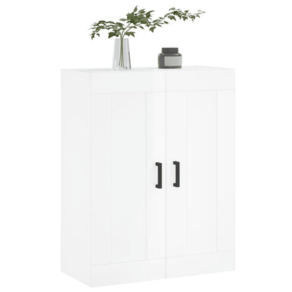 Mobile a Parete Bianco Lucido 69,5x34x90 cm Legno Multistrato - homemem39