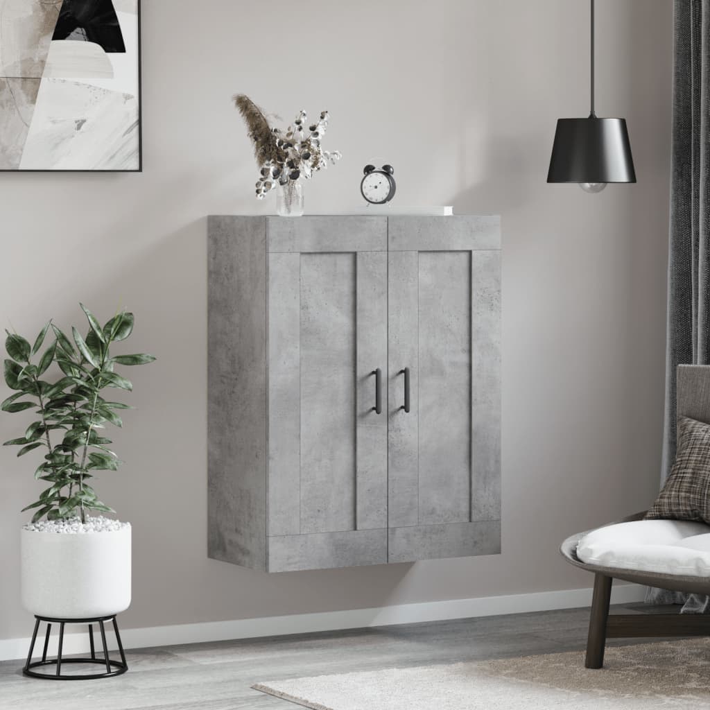 Mobile a Parete Grigio Cemento 69,5x34x90 cm Legno Multistrato - homemem39