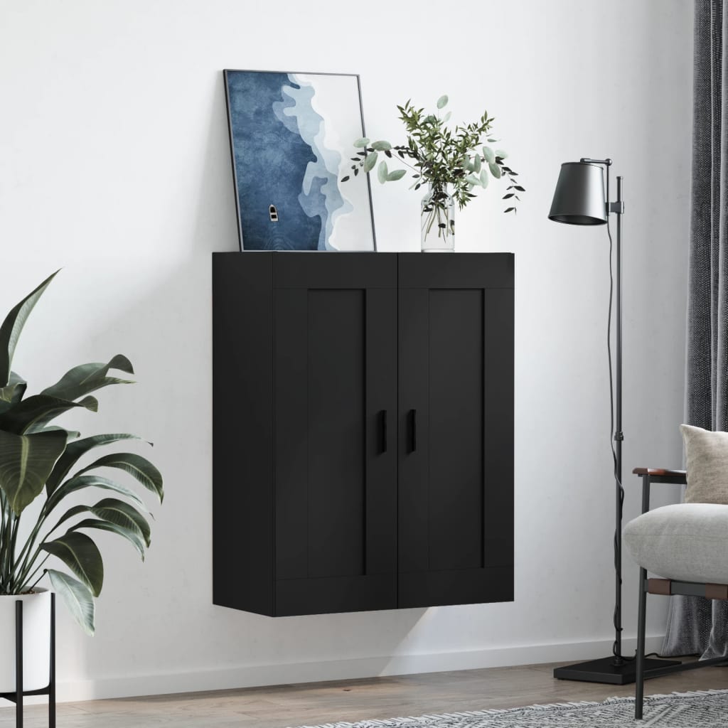 Mobile a Parete Nero 69,5x34,90 cm in Legno Multistrato - homemem39