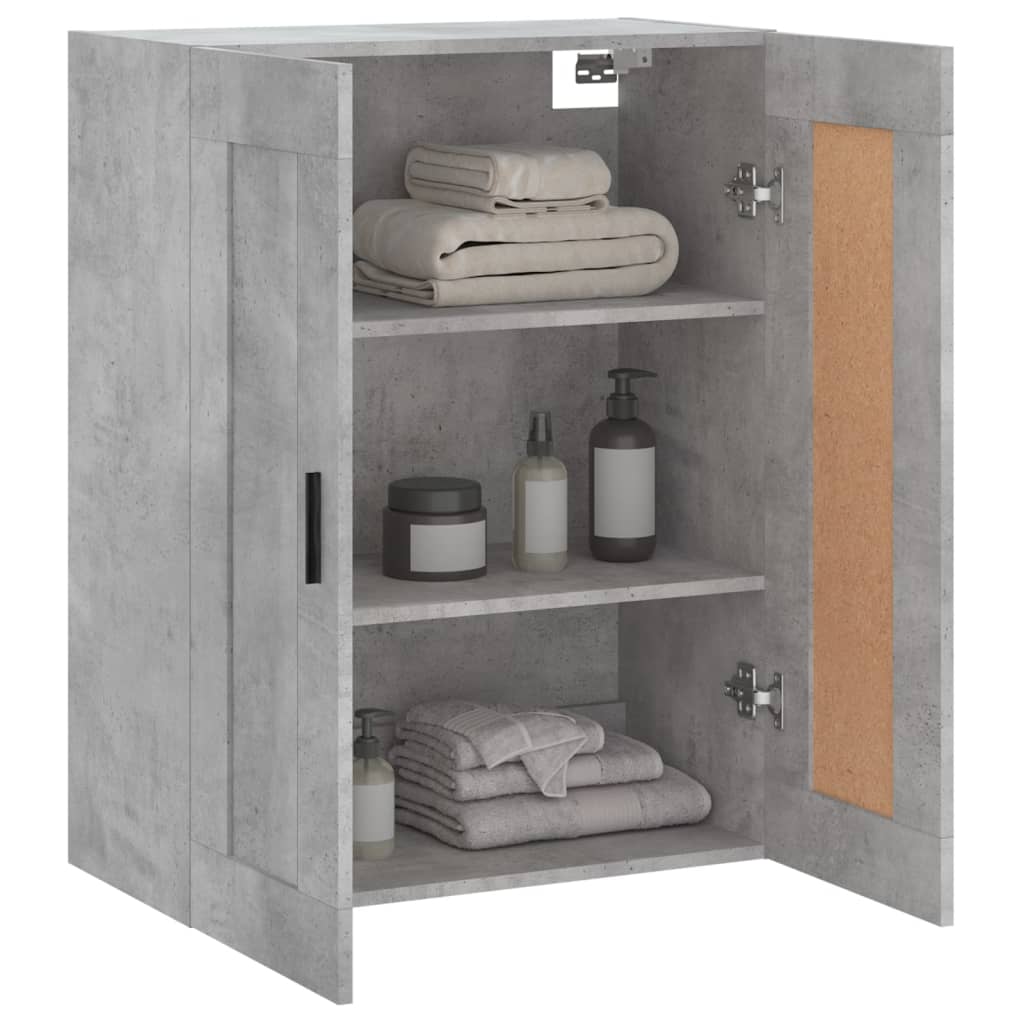 Mobile a Parete Grigio Cemento 69,5x34x90 cm Legno Multistrato - homemem39