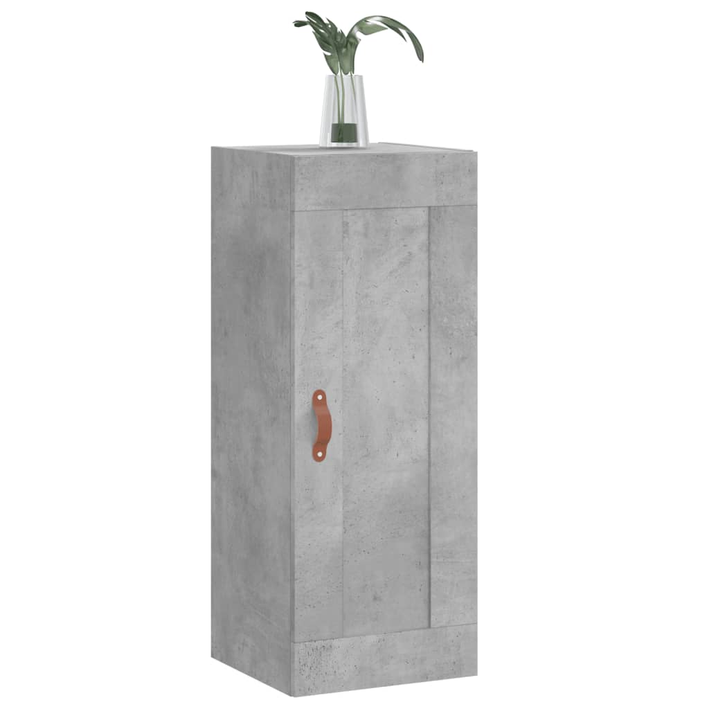 Mobile a Parete Grigio Cemento 34,5x34x90 cm Legno Multistrato - homemem39