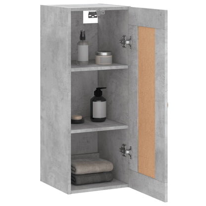 Mobile a Parete Grigio Cemento 34,5x34x90 cm Legno Multistrato - homemem39